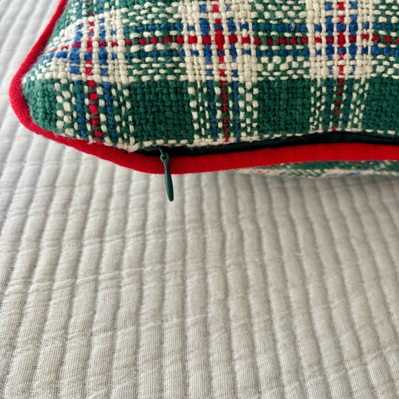 Hearth & Hand with Magnolia Vintage Plaid Lumbar Toss Pillow Green and Red NWT - Picture 7 of 15